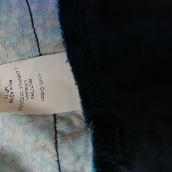 J. Crew Blue Print Chino Shorts Size 0 - Picture 4 of 4